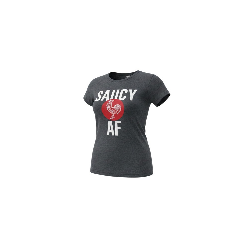 Rue21 Graphic Tee Ladies Large Charcoal NWT Saucy AF Rooster Short Sleeve
